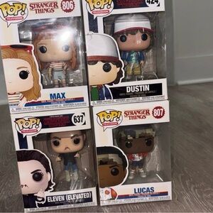 Funko Pop Stranger Things Max, Dustin, Eleven, Lucas Figures